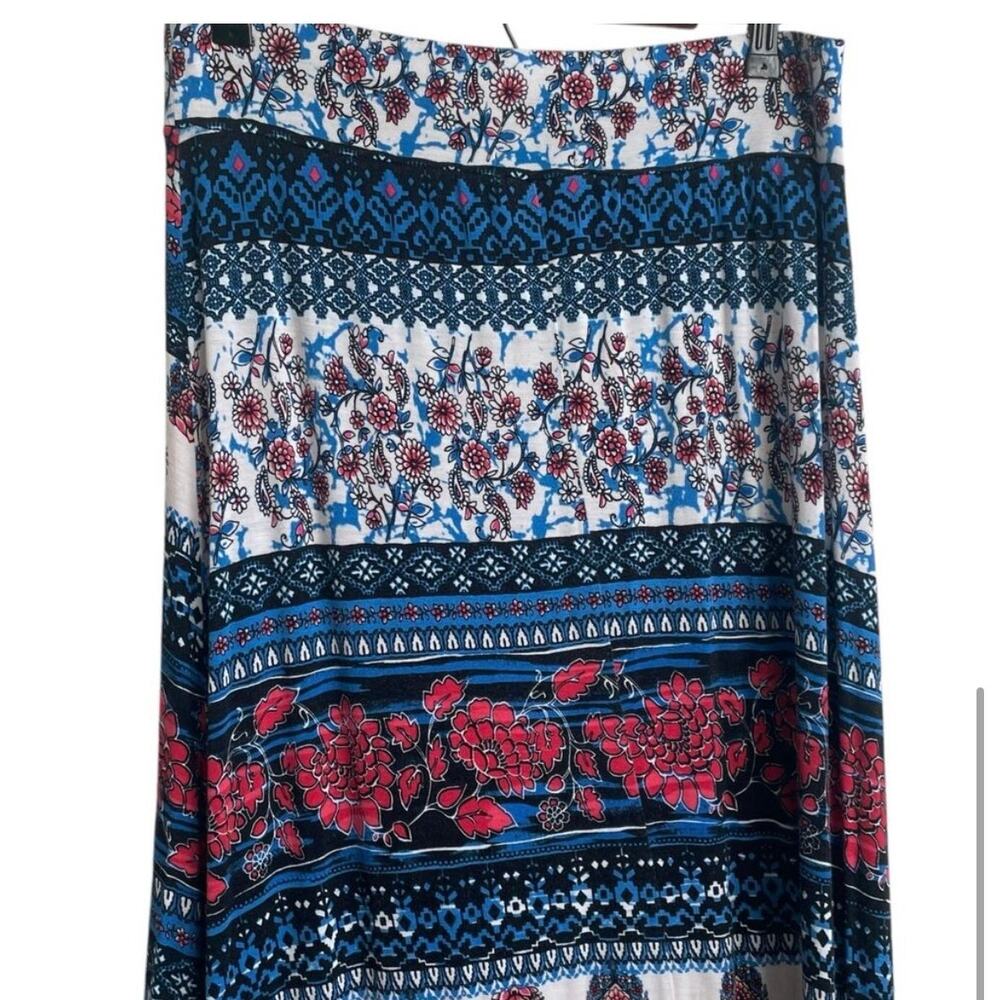 Cato Women‎ Maxi A-line Skirt L Floral Stretch Comfort Boho Cottagecore Vacay - Picture 4 of 8